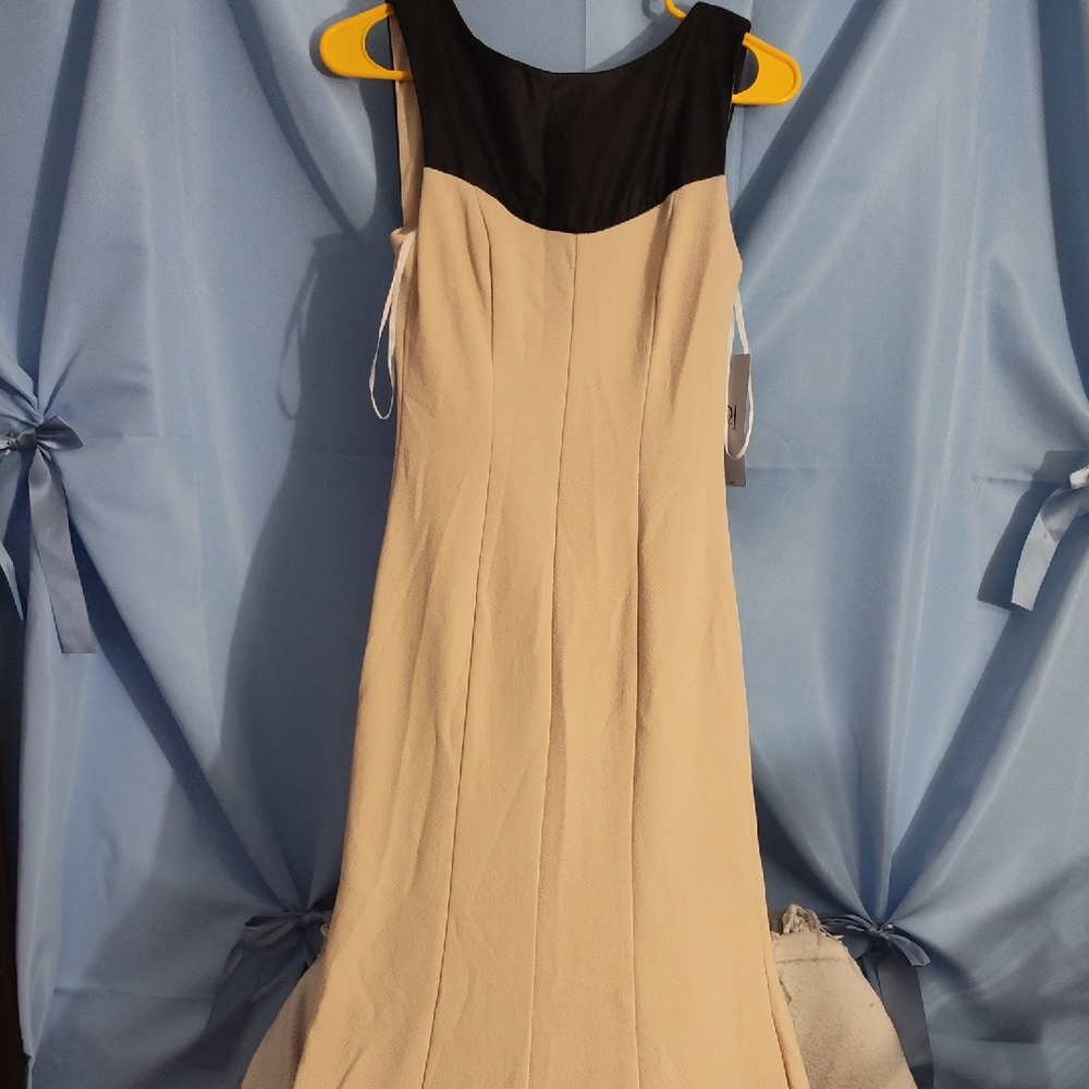 Fire Los Angeles Black and Cream Sleeveless Sheath Dress